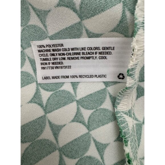 Green Ivory Geometric Print Cowl Neck Satin Midi Dress Size 3X 22 24‎ Plus Size - Picture 10 of 10